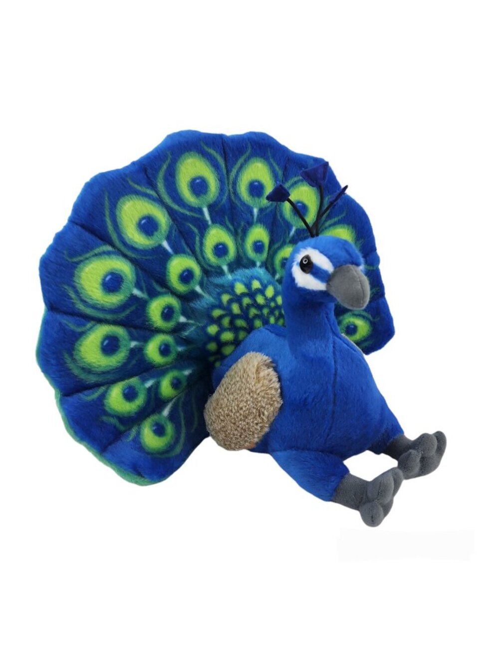 Wild Republic Peacock Plush 10" Blue Green Bird Stuffed Animal Toy 2016